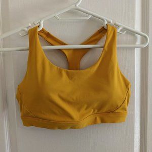 Athleta yellow sports bra, large, medium support